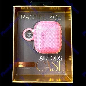 AirPod’s case with carabiner pink glitter sparkles by Rachel Zoe NWT